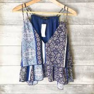 Olivaceous Tiered Ruffle Tank Top